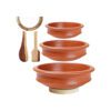 Pre-Seasoned Earthen / Clay Handi / Kadai / Pot Combo Red 1 & 2 & 3 L - Image 2