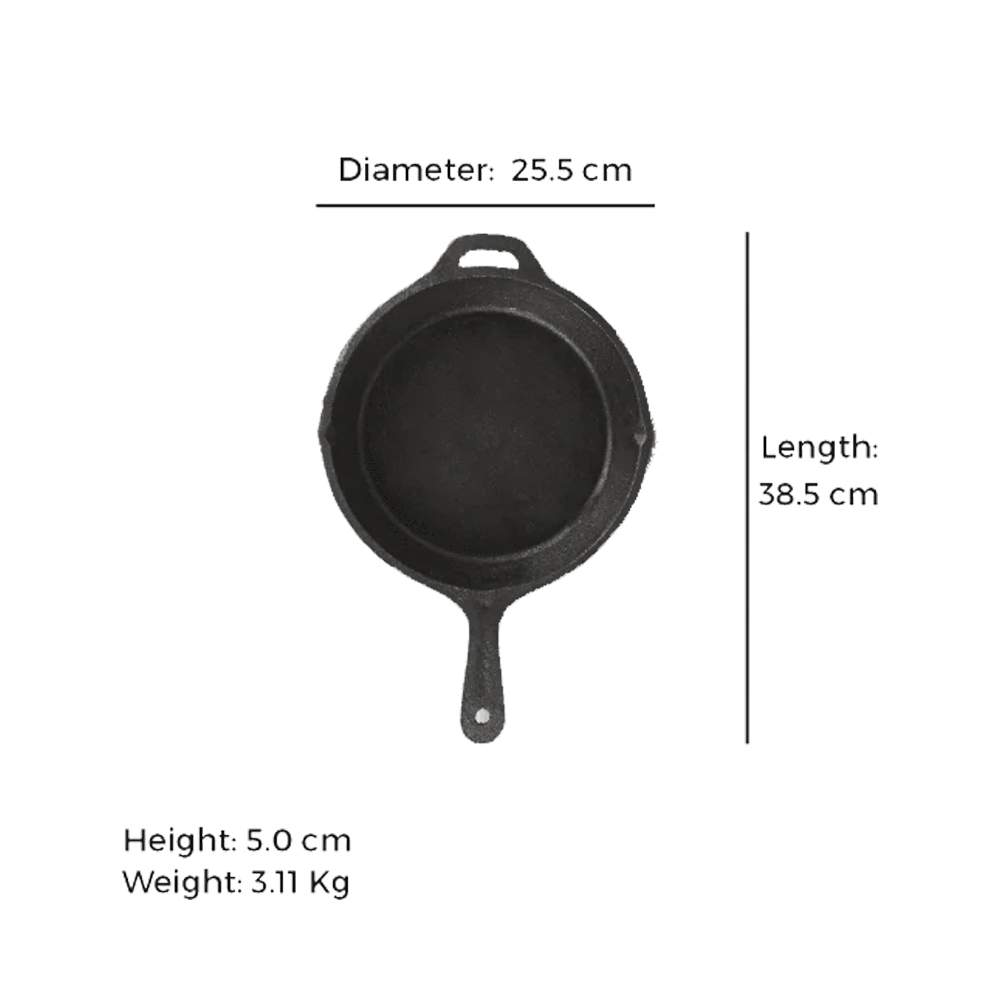 Cast Iron Cookware Set - Dosa Tawa (10Inch) + Skillet (1.5L)