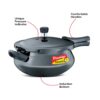Prestige Deluxe Plus Hard Anodized Aluminium Junior Handi Pressure Cooker 5 L Outer Lid Pressure Cooker - Black - Image 6