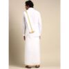 Premium Wedding White Regular Dhoti Shirt & Towel Set Arathi 1/2" - Image 3